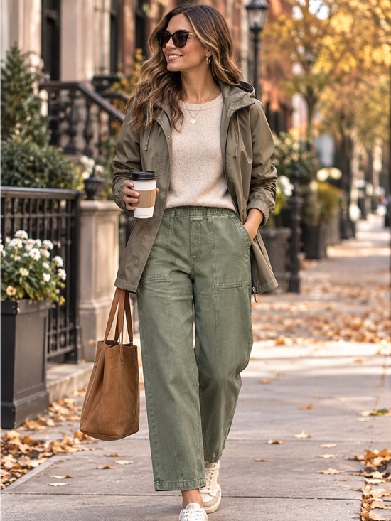 GAP Denim - GAP Women's Pullon Olive Wide-Leg High Rise Utility Jeans L
